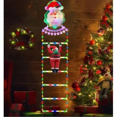 Guirlande lumineuse - MOMOTOU - Père Noël grimpeur - LED étanche - Décoration extérieure - Rouge (1/4)