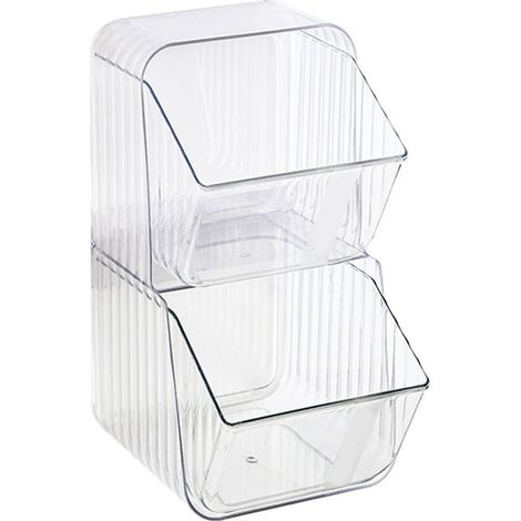 Transparente, weiße Kunststoff-Vorratsdose, ideal zur Aufbewahrung von Teebeuteln, Instantkaffee, Kosmetika und Lippenstiften. Einheitsgröße.