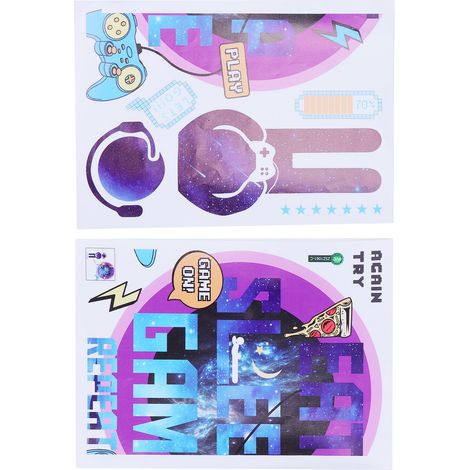 Autocollants Muraux PVC Amovibles Décor Gamer Adhésif Papier Peint Autoadhésif pour Salon Chambre Enfant Salle de Jeux (1/5)