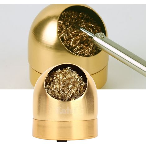 Nettoyeur de panne de fer à souder, boule de nettoyage, support pour boule de nettoyage de fer à souder, or (1/5)