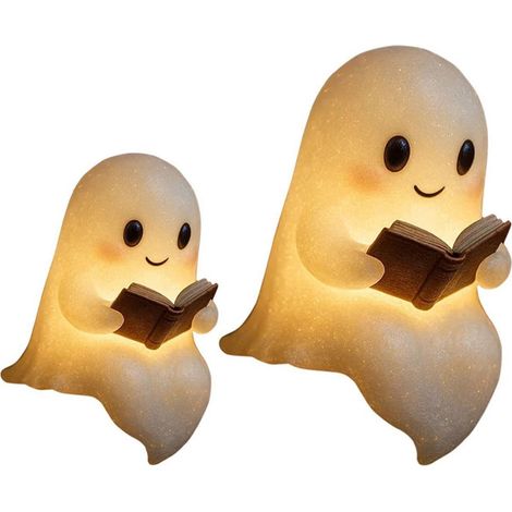 Lampada da lettura carina e spettrale per la notte - Luce notturna di Halloween - Luce notturna a LED 3D per Halloween - Decorazione luminosa di Halloween per camera da letto, ufficio, lettori (1/5)