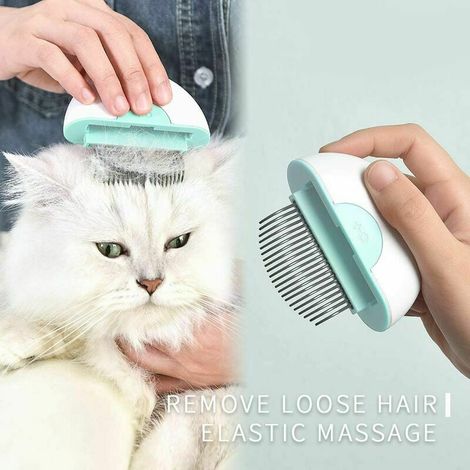 Tierkamm für Katzen und Hunde, Tierbürste, Tierpflegeprodukte (kurz kakao-khaki) (1/5)