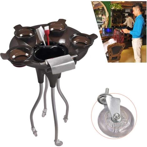 Coiffeur Beauté EsthéTique Coiffure Massage Table Service Panier Coiffuretablette Plateau Acier Teinture Cheveux SpéCialité SèChe-Cheveux Stockage Grande Capacité Augmenter L'Efficacité (1/5)