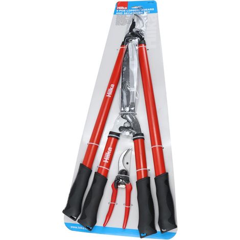 Hilka Bypass Lopper Tree Shears Secateurs Hedge Garden 3pc Pruning Set 92105753