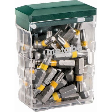 Metabo – Embouts pour visseuse T25 – Lot de 25 pièces – Longueur 25mm – Pour vis à tête fraisée – 626713000