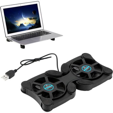 Ventilateur USB - Support de Refroidissement Pliable pour Ordinateur Portable - 2 Ventilateurs 70 mm - Alimentation par Port USB - 1 Pièce (1/4)
