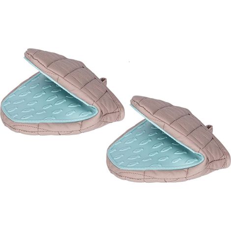 Set aus 2 Mini-Küchenhandschuhen, hitzebeständige Handschuhe bis 230 °C (450 °F) mit Wärmeschutz. (1/5)