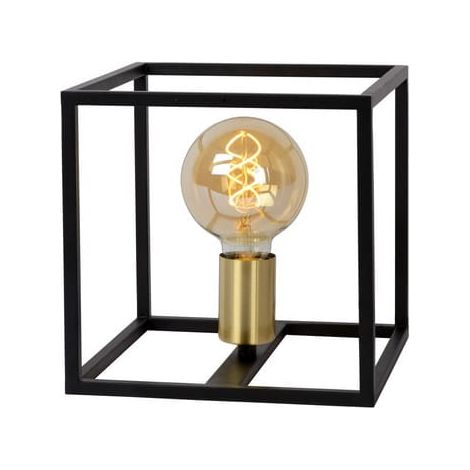 Lampada da tavolo Lucide Ruben nero/ottone E27 40W (1/5)