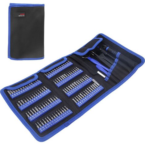 Jeu de 126 tournevis de précision magnétiques, embouts pour réparation électronique, outil multifonction, kit complet avec poignée, pour smartphones, ordinateurs et appareils. (1/5)