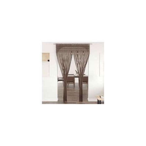 Rideau en macramé taupe 140x240 cm coton - Crezuo (1/4)