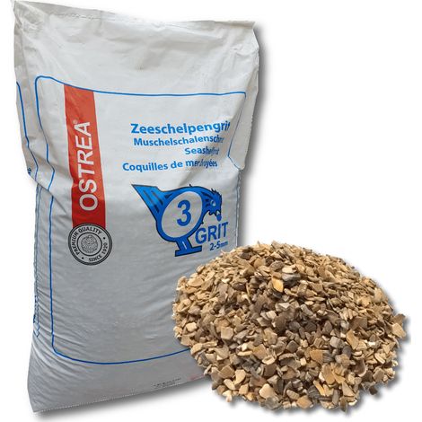 OSTREA Muschelschalengrit 25 kg Grit Muschelgrit Muschelschrot Muschelkalk