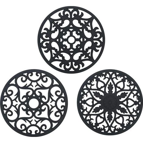 Dessous de Plat Silicone, 3PCS Antidérapant AntiChaleur 250 °C Multifonction Reposecuillère Dessous de Verre de Cuisine Tapis de Table pour Cuisine et Salle à Manger (1/5)