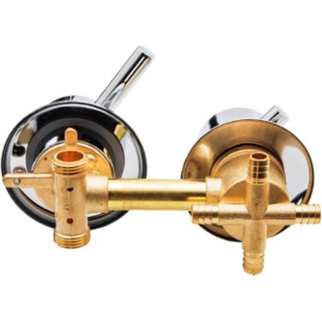 Rubinetto miscelatore in ottone a 2/3/4/5 vie con filettatura e interasse di 10 cm o 12,5 cm per bagno, doccia e cabina doccia. (1/5)