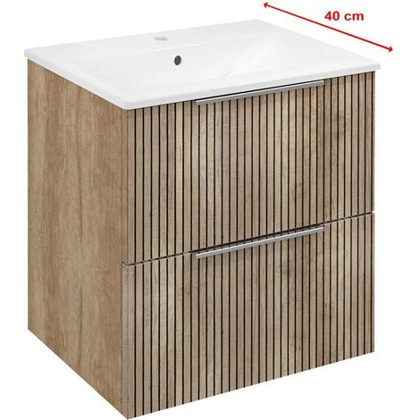 CIRASA STRIP Meuble sous-vasque 48x54x39cm, chêne Alabama (1/4)