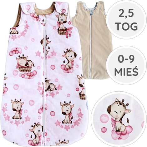 BabyU, saco de dormir de algodón con aislamiento térmico, doble cremallera, ajustable, 2.5 TOG, talla 0-9 meses. (1/5)
