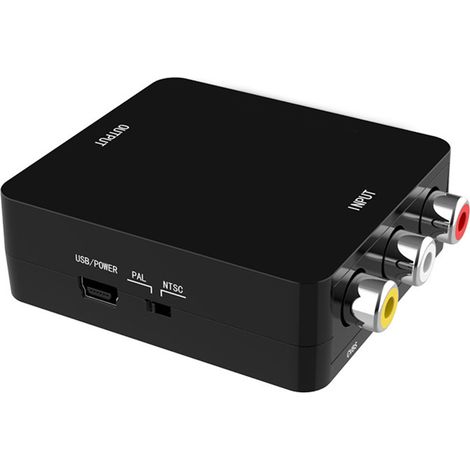 1 convertidor AV a HD, Plug and Play, salida 1080p, adaptador RCA para TV (1/5)