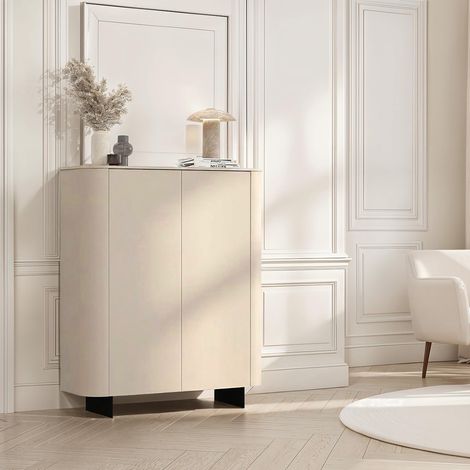 Argentier-bar arrondi 2 portes beige cachemire ISABELA (1/5)