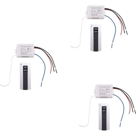 3X Canal avec Emetteur Numerique 220V Allume/Eteint 1 Commutateur Sans Relais Recepteur Telecommande Lampe (1/5)