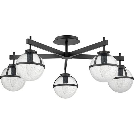 Elstead Hollis Lampada da soffitto a semi-incasso a 5 luci con bracci multipli, nera IP44 (1/5)