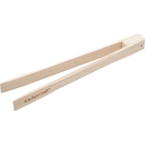 KitchenCraft Pinza per Pane Tostato in Legno di Faggio, 25 cm (1/2)