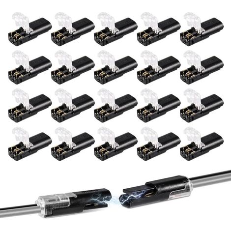 20 Stück 2-polige elektrische Steckverbinder für Kabel von 18–22 AWG, wasserdichte Zweidraht-Steckverbinder mit Verriegelungsöse, für LED-Streifen, Autos, Boote und Niederspannungsanwendungen (1/5)