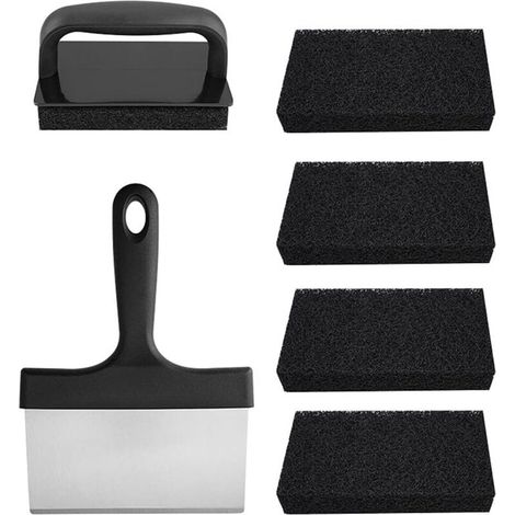 Kit de nettoyage pour poêles à frire, brosse de nettoyage pour grilles de barbecue, outil de nettoyage pour barbecue - Crezuo