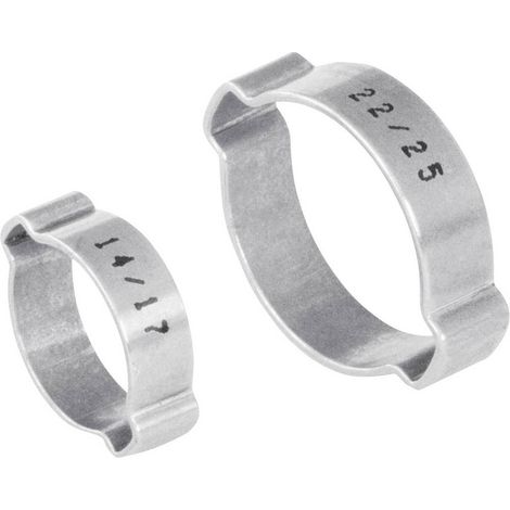 Norma 2-Ohr-Klemme 1107012025 Bündel-Ø-Bereich 22 bis 25 mm Silber 1 St. (1/2)