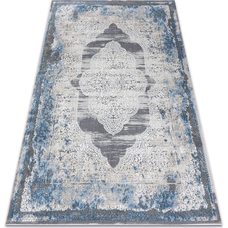 Tappeto NOBLE moderno 9479 63 Ornamento vintage - Structural due livelli di pile crema / blu beige 120x170 cm