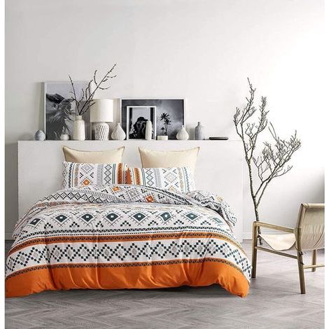 Housse de Couette 220x240cm + 2 x Taies d'oreiller 50x75cm - Marbre Noir et Blanc Réversible Parure de lit 2 Personne Adulte