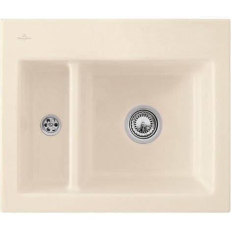 Fregadero 1 seno y medio VILLEROY ET BOCH Subway 60 XM 62 x 51 cm sin escurridor Marfil CeramicPlus