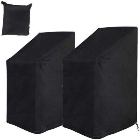 2 housses protection pour chaise jardin, XU, Imperméable, Résistant froid, UV, Housse tissu Oxford 210D, Empilable, (1/4)