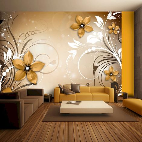 Papier peint adhésif Rhapsodie brune - 392 x 280 cm (1/4)