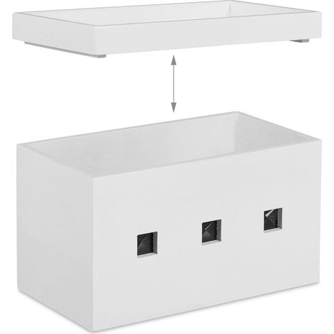 Pratica scatola portacavi da scrivania 30 x 15 x 10 cm in bambù bianco 130004688