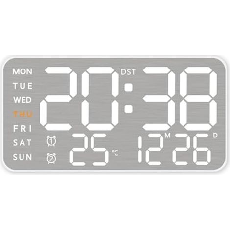 Réveil numérique avec luminosité réglable, alimentation USB/piles, grand écran LED, fonction snooze, mode nuit automatique pour chambre ou bureau (1/5)