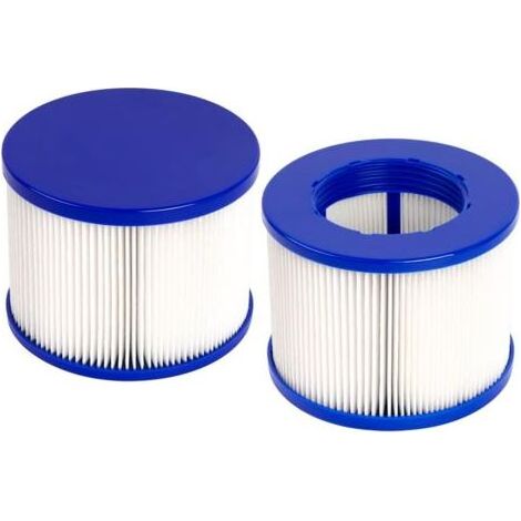 Lot de 2 cartouches filtrantes à visser pour spas, filtre 75 x 100 mm, cartouches de rechange pour filtres Gymax pour spas, piscines et jacuzzis, bleu et blanc
