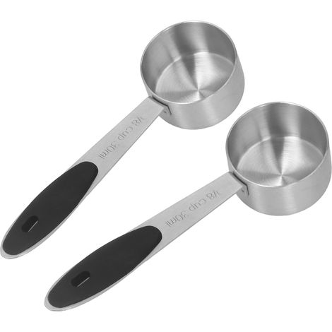 Stück Edelstahl-Kaffeemesslöffel, 1/8 Tasse (30 ml) Messlöffel für Kaffeebohnen, Milchpulver und Tee (1/5)