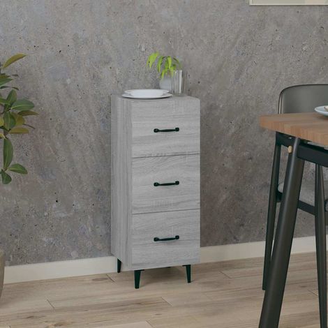 Buffet - Armoire de rangement Enfilade Sonoma gris 34,5x34x90 cm Bois d'ingénierie BV582212 - BonneVie (1/5)