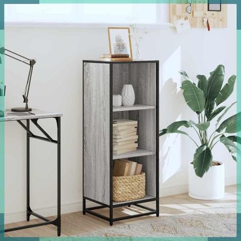 Bibliothèque - 849112 - Sonoma gris - Bois d'ingénierie & métal - 40 x 35 x 107,5 cm (1/5)