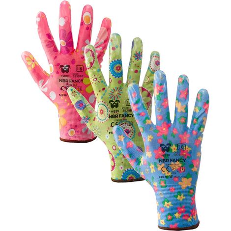 Guanti da lavoro Neri NBR Fancy  - 8 (M) - Verde