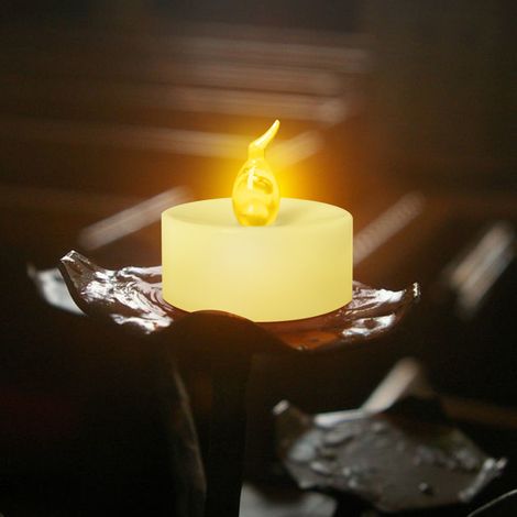 Lampes à bougies électroniques sans flamme, 24 pièces, blanc chaud, clignotantes, avec papiers creux, pour proposition, fête d'anniversaire, décoration de la maison (1/5)