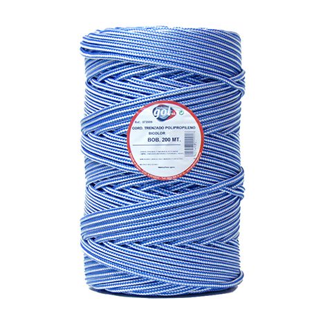 Rollo 200mt cuerda tender trenzada 5mm bicolor blanca/azul (1/2)