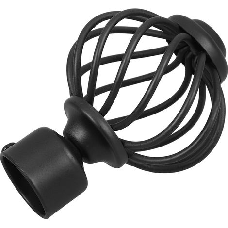 Embouts carrés pour tringle à rideau de fenêtre 28 mm noirs, embouts métalliques carrés pour tringle romaine, accessoires décoratifs pour salon, chambre et bureau (1/5)