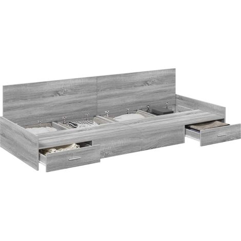 Maison Exclusive - Estructura de cama Gris Sonoma 90 x 190 cm Mad