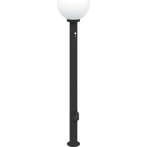 Baliza luminosa con sensor y toma de corriente, 120 cm, color negro, IP44 vidaXL
