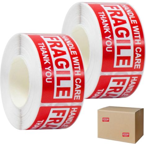2 x 500 Fragile Labels for Moving and Shipping 25 x 45 mm Fragile Scotch (1/5)