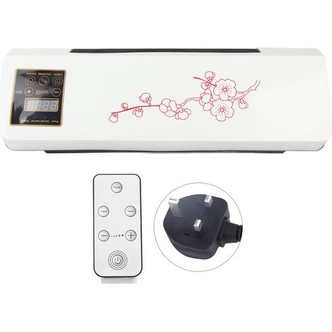 Ortviai Ventilateur Chauffant Murale avec Télécommande, Fonction Vent Naturel et Chauffage, Protection Anti-Surchauffe, Minuterie