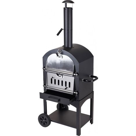 Barbecue a carbonella con forno in pietra 44,5x65x158cm (1/2)