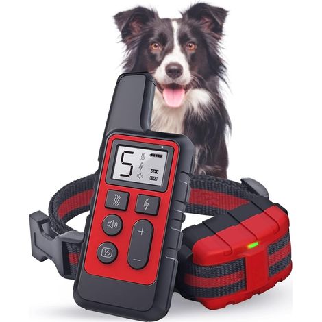 Electric Dog Collar  Remote Control Dog Training Collar  Anti Bark Collar for Small Medium Large Dogs, 3 Mode Beep Vibration Sound  Red Anti-Escape Dog Collar (1/5)