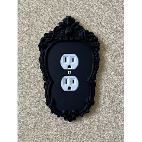 1 plaque de couverture d'interrupteur style gothique victorien, installation facile, sans piles, décoration murale pour éclairage domestique, thème effrayant pour Halloween et décoration de pièce (1/5)
