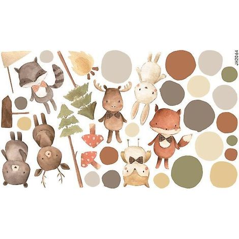 wondever Stickers Muraux Pissenlit Animaux Autocollants Muraux Mural Stickers Animaux Ours Renard Pour Chambre Enfants Bb Ppinire (1/5)